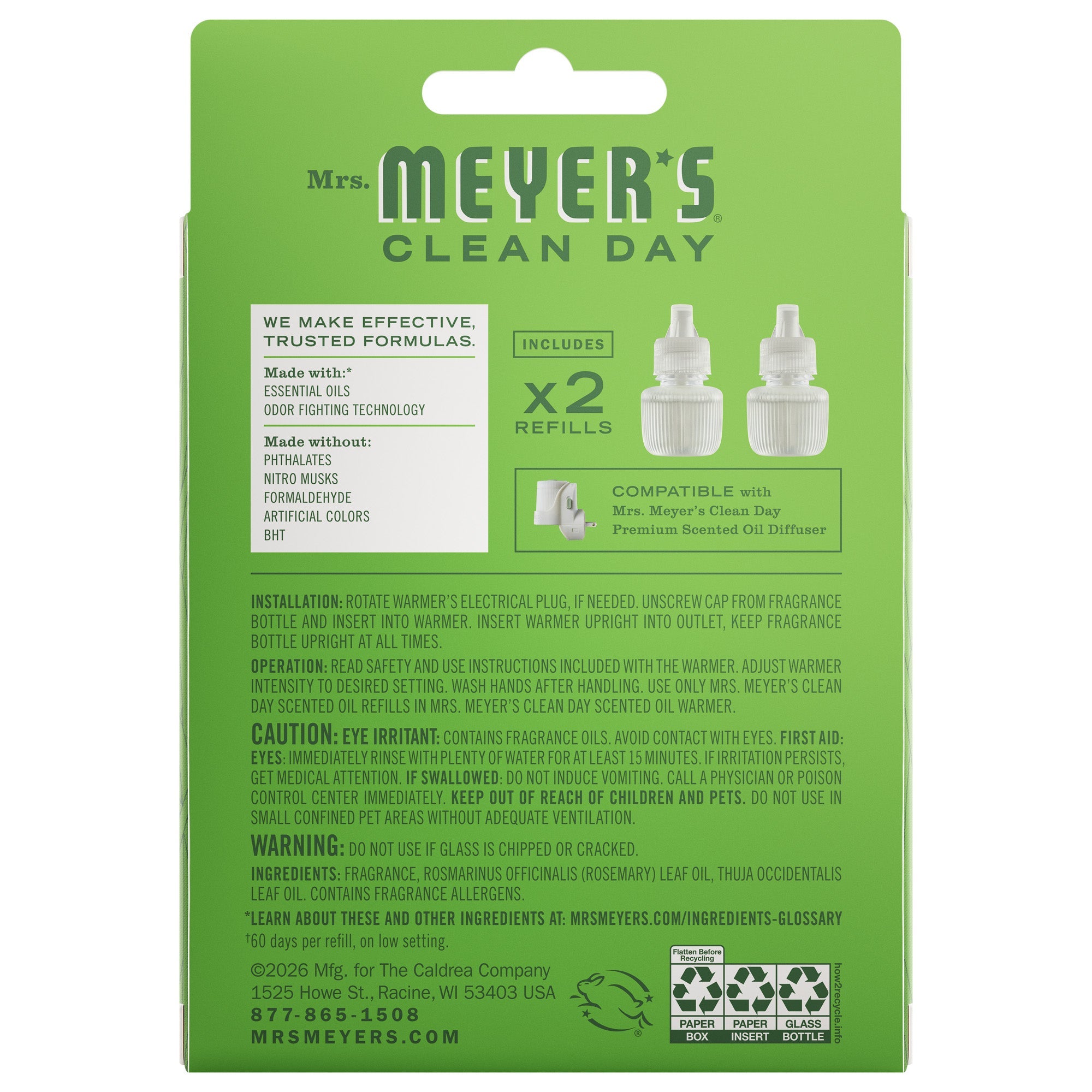 Fresh Cut Grass Plug In Scented Oil Refill, 2-Pack - Aromatic Home