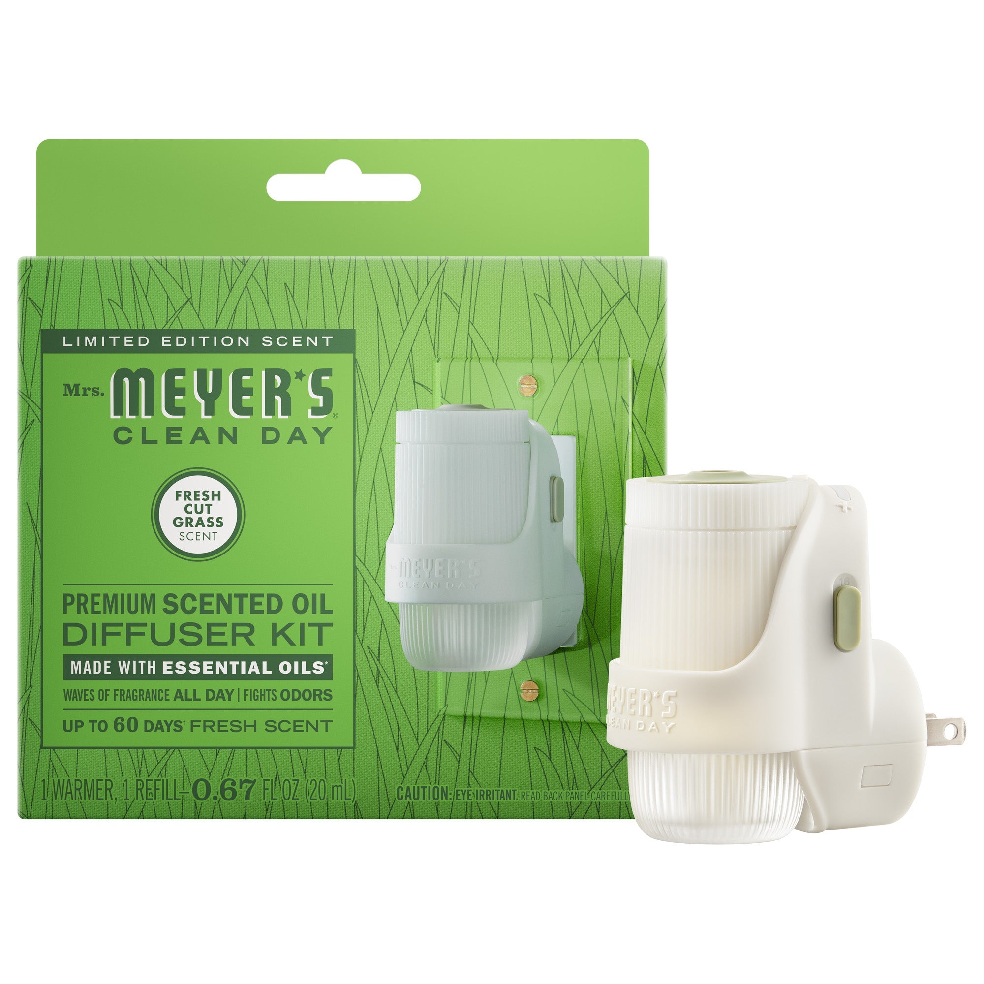 Fresh Cut Grass Plug in Scented Oil Warmer With Refill - Aromatic Home