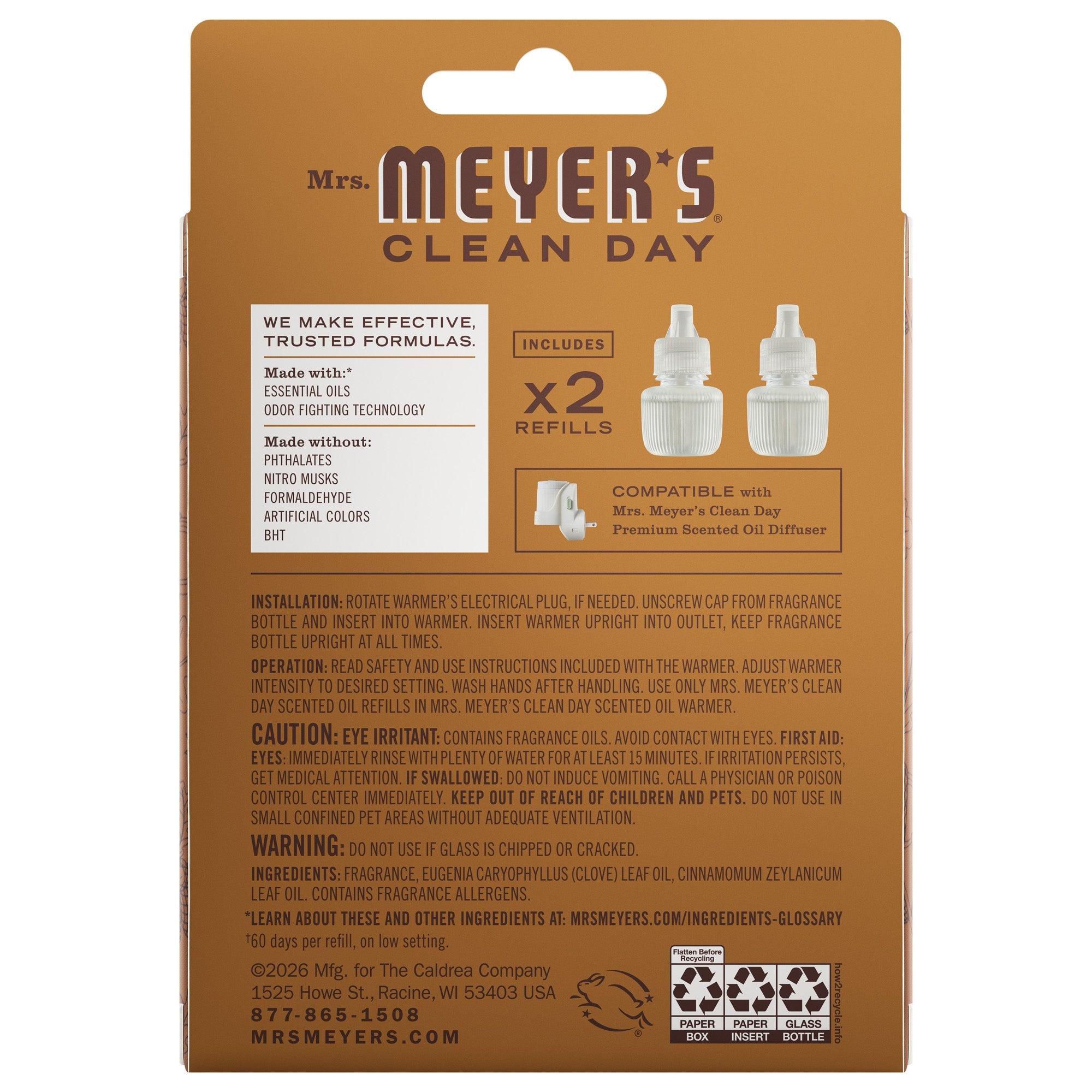 Acorn Spice Plug In Scented Oil Refill, 2-Pack - Aromatic Home
