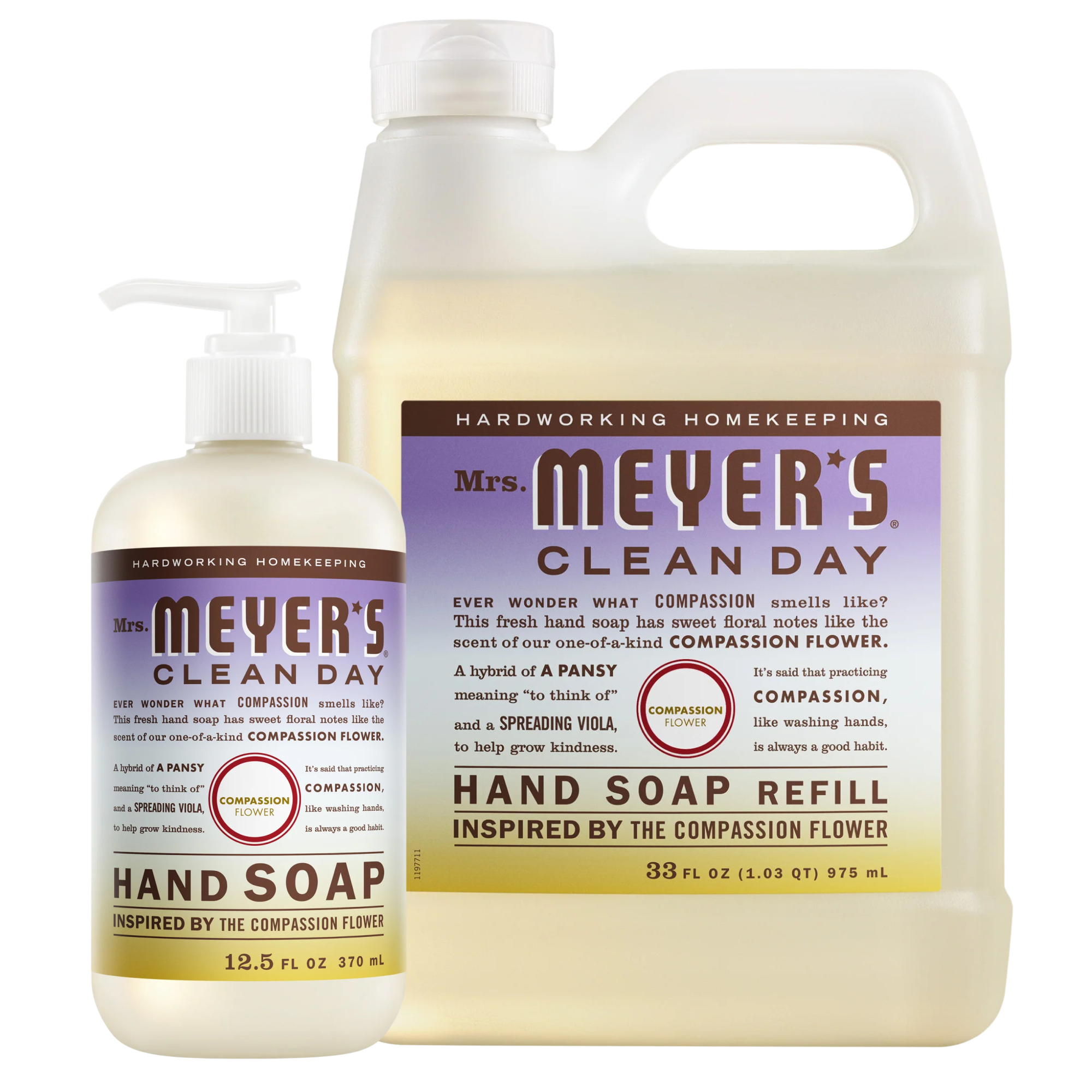 Compassion Flower Liquid Hand Soap & Refill Set - Gentle Clean