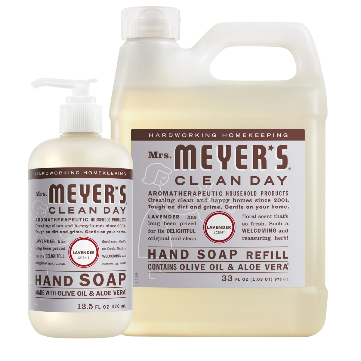 Lavender Liquid Hand Soap & Refill Set - Gentle Clean
