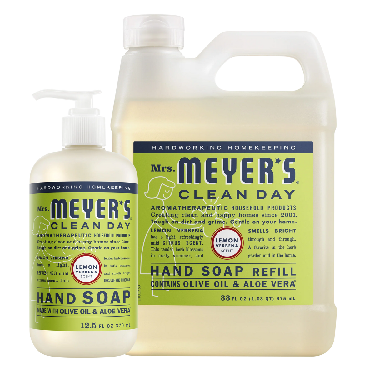 Lemon Verbena Liquid Hand Soap & Refill Set - Gentle Clean