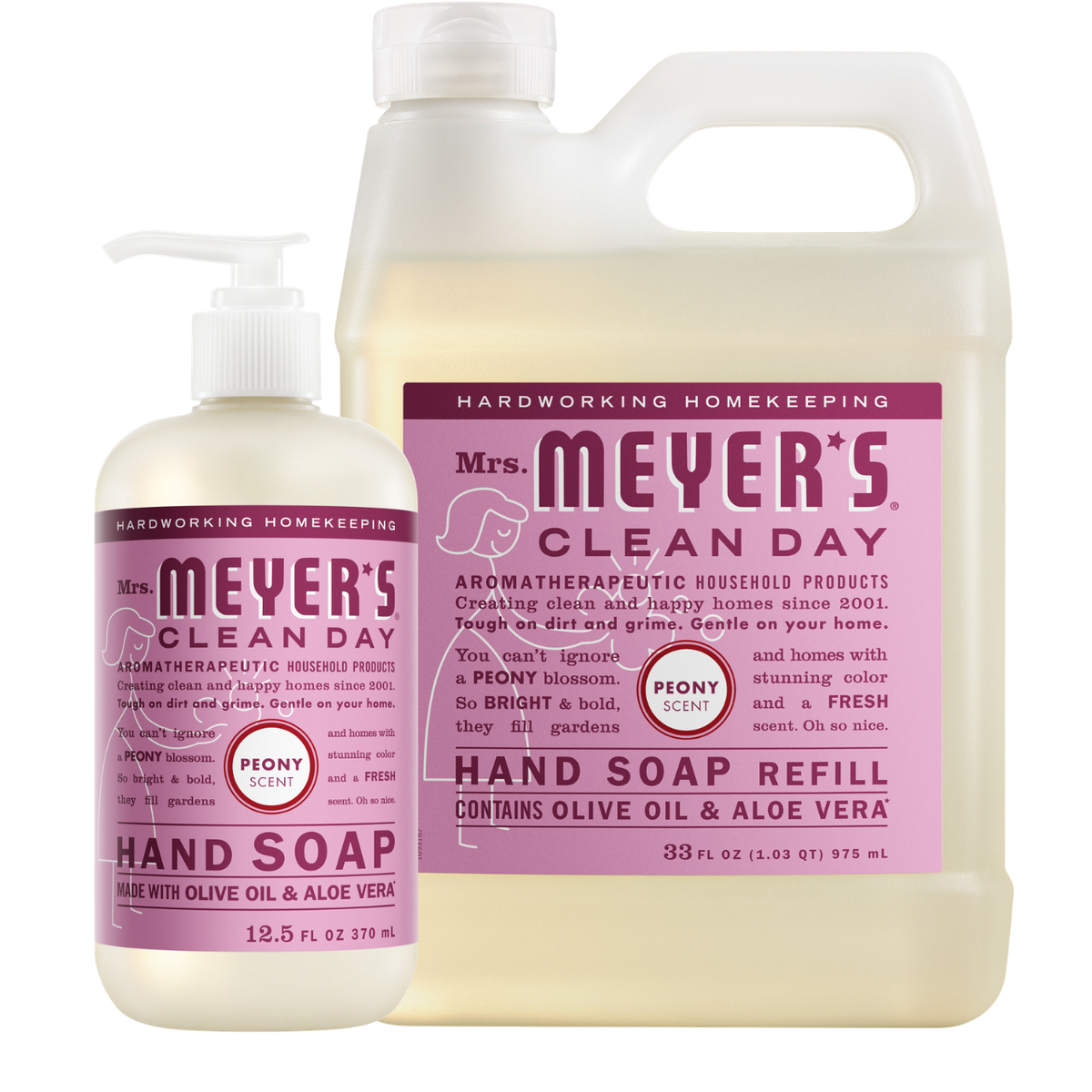 Peony Liquid Hand Soap & Refill Set - Gentle Clean
