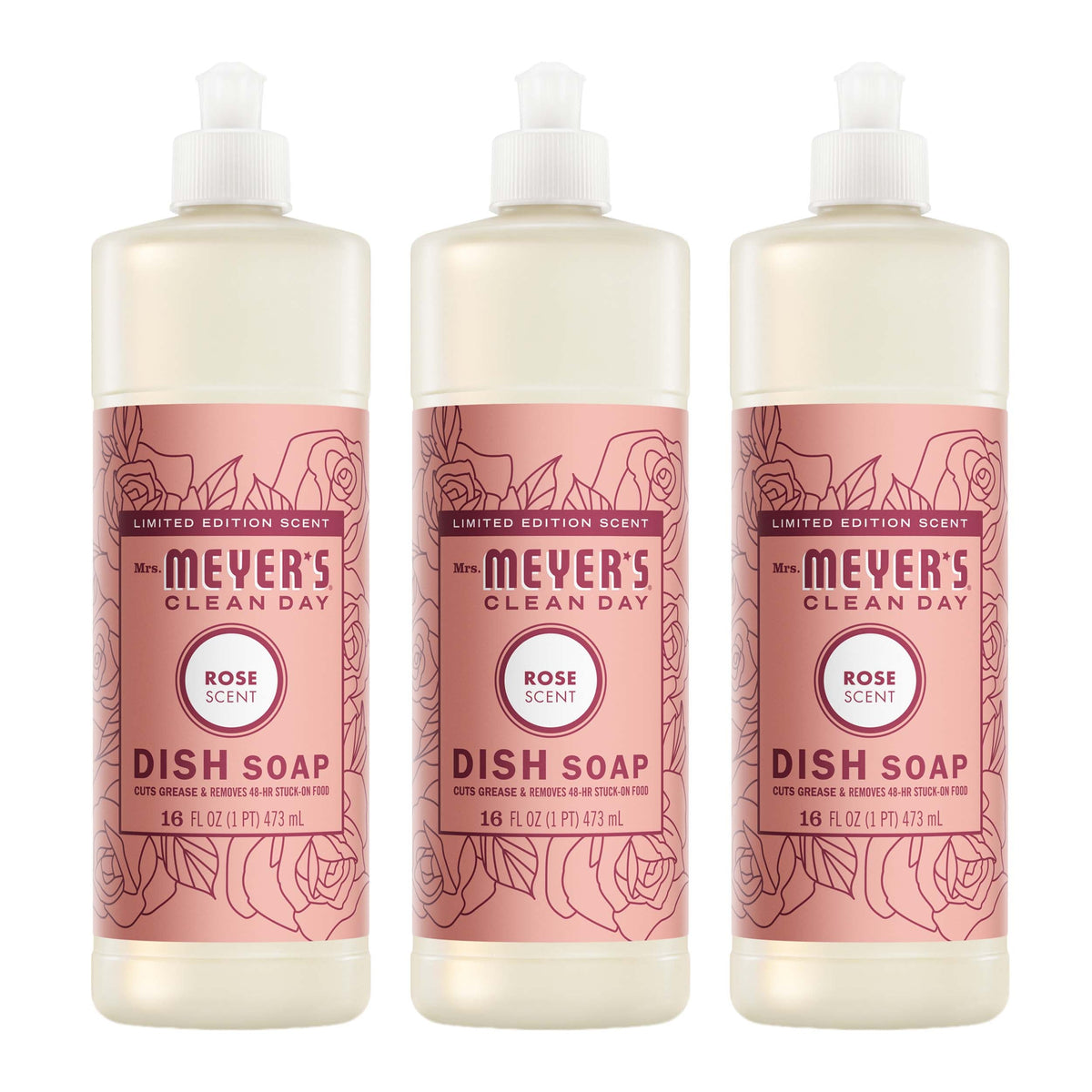 Rose Dish Soap 3-count Bundle - Dishwashing Essential